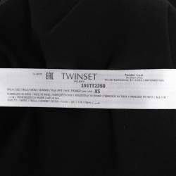 Pre Owned Twinset Black Cotton Fringes Tank Top XS