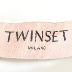 Twinset Cream Tulle Pleated Midi Skirt M