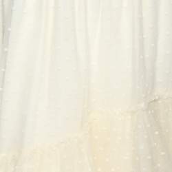 Twinset Cream Tulle Pleated Midi Skirt M