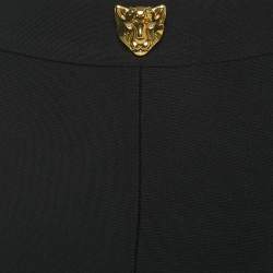 Pre Owned Dan More Black Knit Iconic Panther Cycling Shorts M