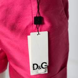 Pre Owned D&G Pink Silk & Raw Cotton Short S