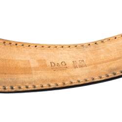 Pre Owned D & G Black/Brown Leather Buckle Belt 85CM