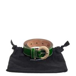D&G Green Patent Leather Belt 80CM