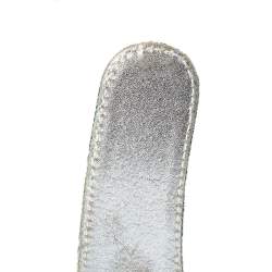 Pre Owned D&G Blue Denim Logo Print Buckle Belt 100CM