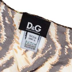 Pre Owned D&G Brown Animal Print Asymmetric Silk Stole