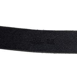 Pre Owned D & G Black Leather Buckle Belt 95CM