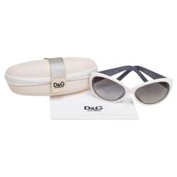D&G White / Grey Gradient 3030A Oval Sunglasses