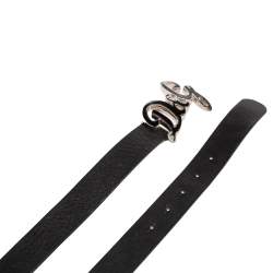 Pre Owned D&G Black Leather DG Logo Belt 105 CM