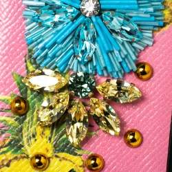 Pre Owned Dolce & Gabbana Multicolor Leather Pineapple Crystal Embellished iPhone 7 Cover