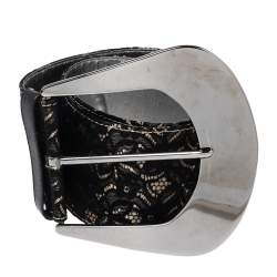 Pre Owned D&G Black Lace Wide Buckle Belt 85CM