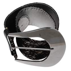 Pre Owned D&G Black Lace Wide Buckle Belt 85CM