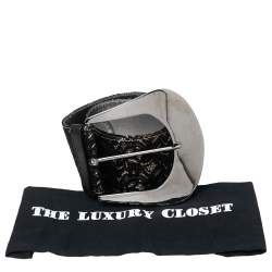 Pre Owned D&G Black Lace Wide Buckle Belt 85CM