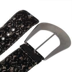 Pre Owned D&G Black Lace Wide Buckle Belt 85CM