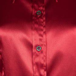 D&G Red Button Front Long Sleeve Shirt M