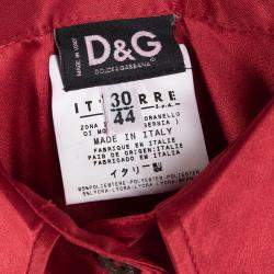 D&G Red Button Front Long Sleeve Shirt M