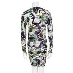 Pre Owned D&G Multicolor Floral Printed Wool V-Neck Sweater Dress S