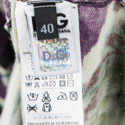 Pre Owned D&G Multicolor Floral Printed Wool V-Neck Sweater Dress S