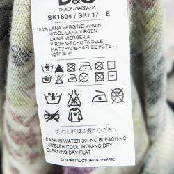 Pre Owned D&G Multicolor Floral Printed Wool V-Neck Sweater Dress S