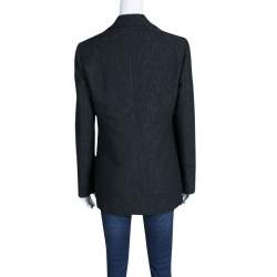D&G Black Floral Jacquard Double Breasted Blazer M