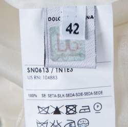 Pre Owned D&G Cream Silk Organza Butterfly Applique Detail Sheer Blouse M