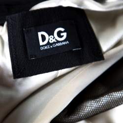 D & G Black Ruched Mesh Overlay Tank Top S