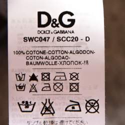 Pre Owned D&G Grey Quilted Cotton Knit Chain Detail Top M