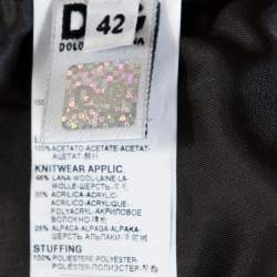 D & G Burgundy Lamb Leather Rib Knit Trim Jacket M
