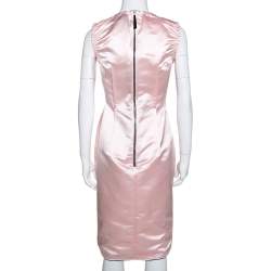 Pre Owned D&G Light Pink Satin Sleeveless Sheath Dress M