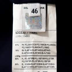 Pre Owned D&G Blue Synthetic Grosgrain Trim Detail Midi Dress L