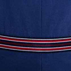 Pre Owned D&G Blue Synthetic Grosgrain Trim Detail Midi Dress L