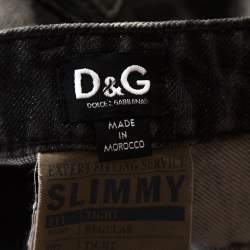 Pre Owned D&G Grey Acid Washed Denim Straight Fit Jeans S