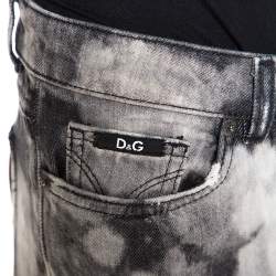 Pre Owned D&G Grey Acid Washed Denim Straight Fit Jeans S