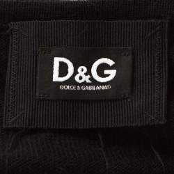 Pre Owned D&G Black Oversized Sequin Embellished Wool Sleeveless Dress XS