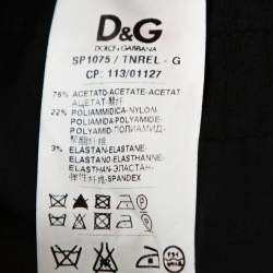 Pre Owned D&G Black Stretch Satin Zipper Detail Tapered Pants S