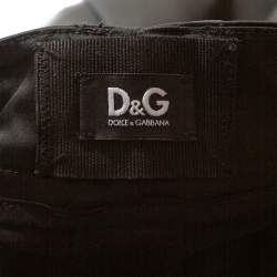 Pre Owned D&G Black Stretch Satin Zipper Detail Tapered Pants S