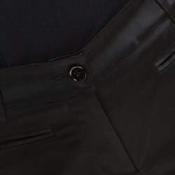 Pre Owned D&G Black Stretch Satin Zipper Detail Tapered Pants S