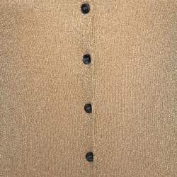 Pre Owned D&G Gold Lurex Rib Knit Long Sleeve Fitted Cardigan S 