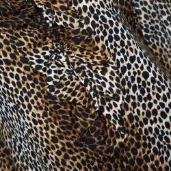 Pre Owned D&G Brown Animal Print Cotton Ruffled Maxi Tunic Dress S