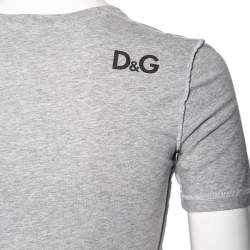 D&G Grey Cotton Bettie Page Print T-Shirt M