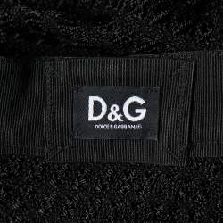 D&G Black Textured Wool Blend Pencil Skirt L