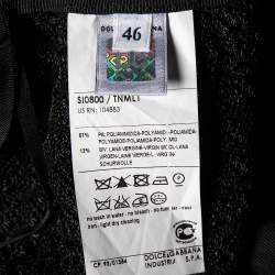D&G Black Textured Wool Blend Pencil Skirt L