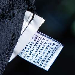 Pre Owned D&G Black Lace And Satin Trim Button Down Belted Midi Dress S