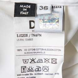 D&G White Cotton Sailor Collared Button Front Cropped Jacket S