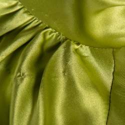 Pre Owned D&G Green Silk Pleated Yolk Detailed Sleeveless Blouse M