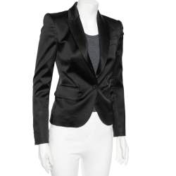 Pre Owned D&G Black Satin Single Breasted Blazer XS