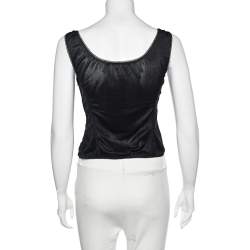 Pre Owned D&G Black Silk & Tulle Tank Top S