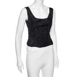 Pre Owned D&G Black Silk & Tulle Tank Top S