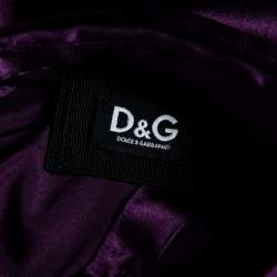 D&G Purple Silk Satin Long Sleeve Button Front Shirt M