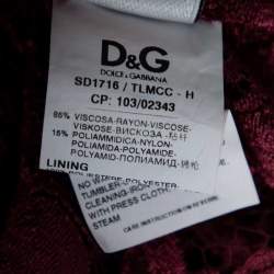 Pre Owned D&G Burgundy Lace Shift Mini Dress M