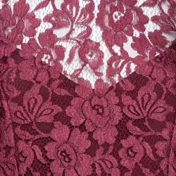 Pre Owned D&G Burgundy Lace Shift Mini Dress M